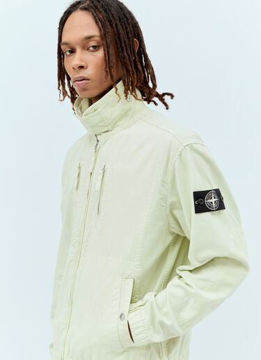 Stone Island Zip-Up Canvas Jacket Green sto0156020