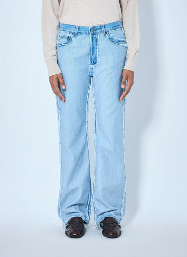 Acne Studios Frayed Denim Jeans Light Blue acn0265057