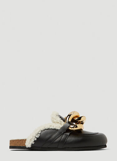 JW anderson Shearling Chain Loafers Black jwa0148002