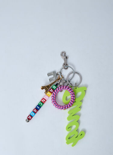 Balenciaga Logo Motif Keyring Silver bal0260011