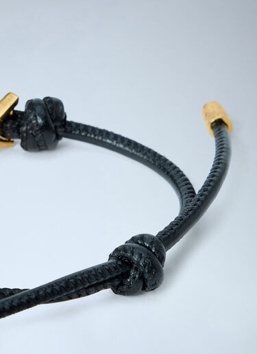 LN-CC® - Saint Laurent: Cassandre Cord Bracelet - Black Saint Laurent Cassandre Cord Bracelet Black sla0263110