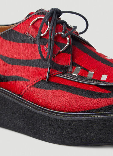 Marni 斑马纹厚底 Creeper 系带鞋 红 mni0245025