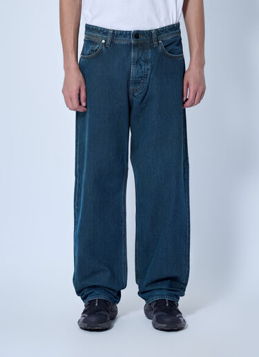 LN-CC® - Stone Island: Five-Pocket Wide-Leg Denim Jeans - Blue Stone Island Five-Pocket Wide-Leg Denim Jeans Blue sto0165110