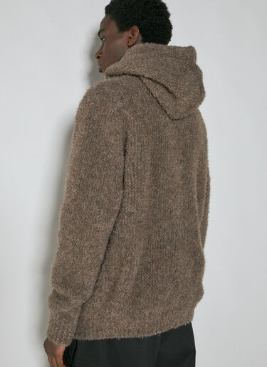 Comme des Garçons Homme Fluffy Knit Hooded Zip-Up Sweatshirt Brown cdh0154005