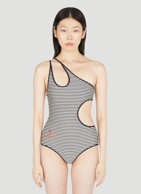 Bottega Veneta Cut-Out Strip Swimsuit Black bov0255014
