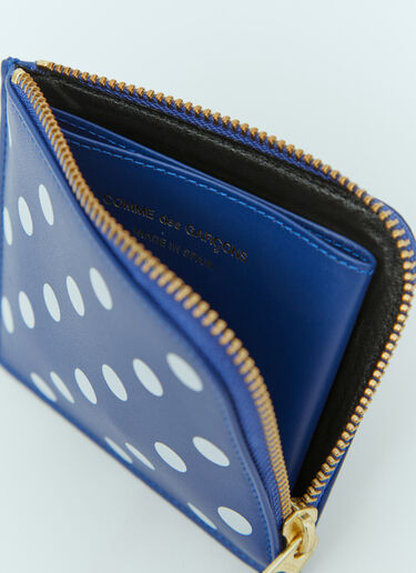 Comme des Garçons Wallet Polka Dot Leather Wallet Blue cdw0354005