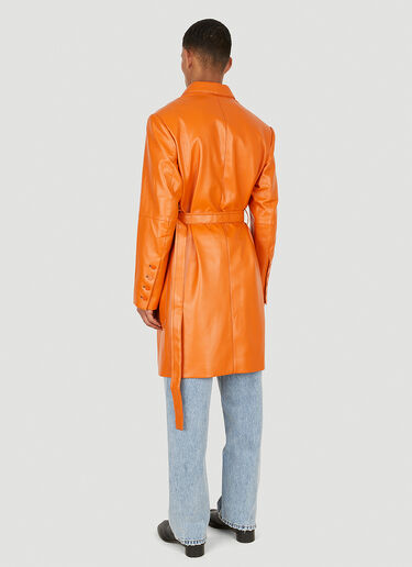 Eckhaus Latta Switch Faux Leather Coat Orange eck0147006