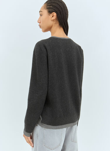 Miu Miu Logo Emboidery Sweater Grey miu0258077