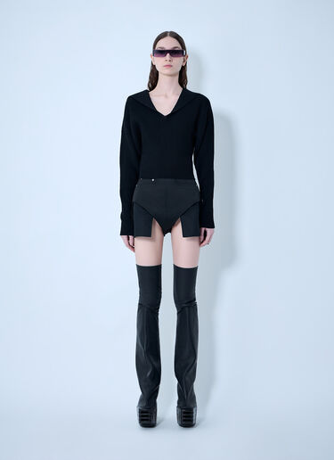 Rick Owens Dracu Cropped V Knit Black ric0263041