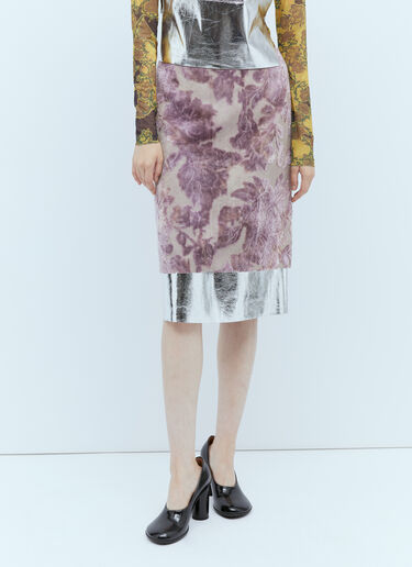 Salbina Ciselé Midi Skirt Dries Van Noten Salbina Ciselé Midi Skirt Pink dvn0254015