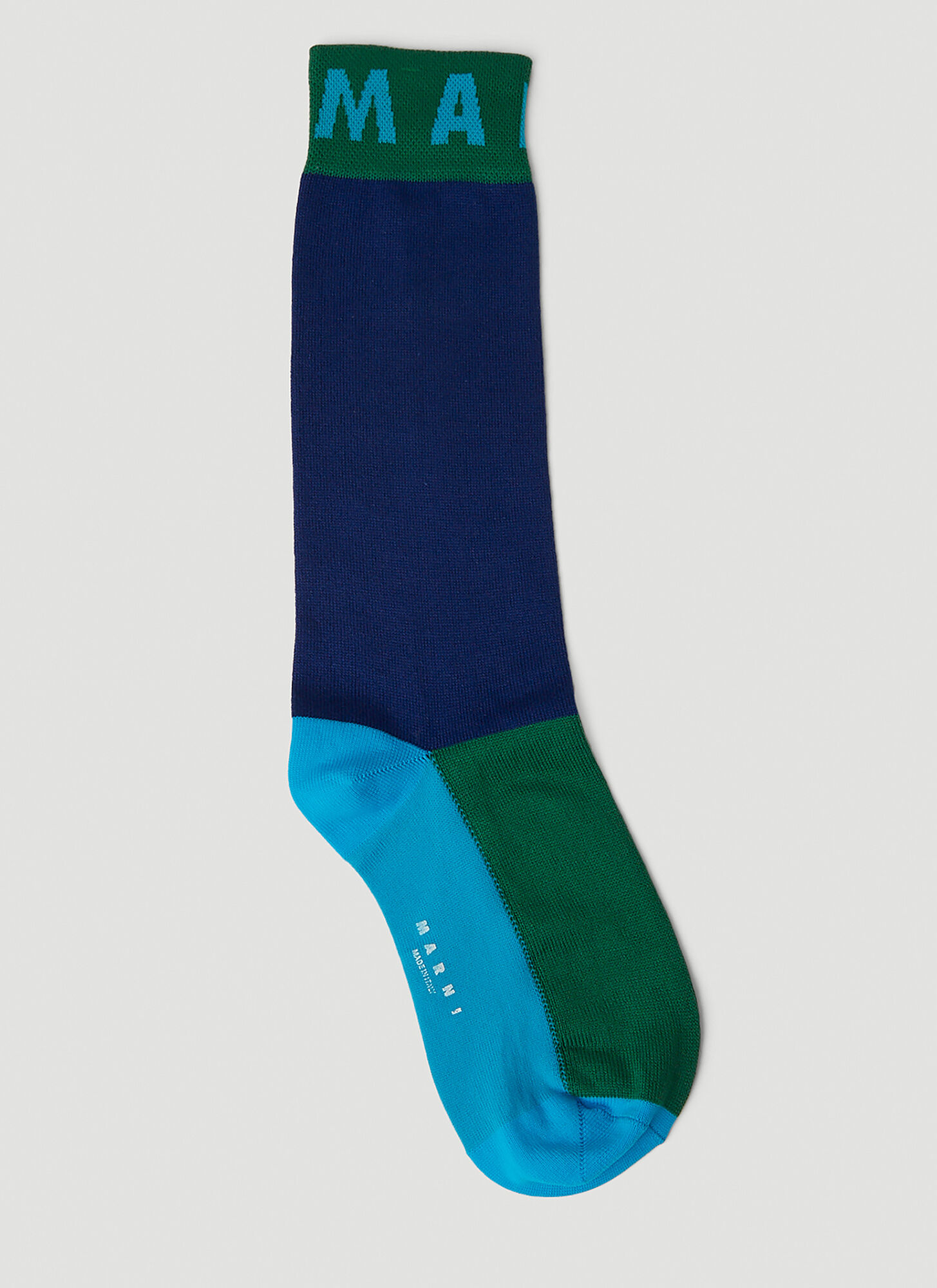 Shop Marni Colour Block Socks In Blue