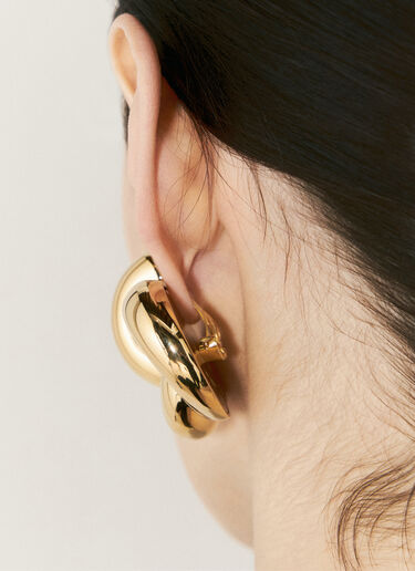 Saint Laurent Knot Clip-On Earrings Gold sla0256029