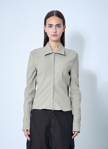 Our Legacy Slim Zip-Up Shirt Beige our0260014