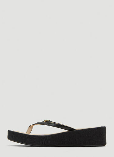 Jacquemus Les Tatanes Leather Sandals Black jac0244063