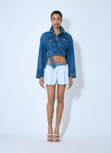 Alexander Wang Denim Waistband Shorts Blue awg0260007