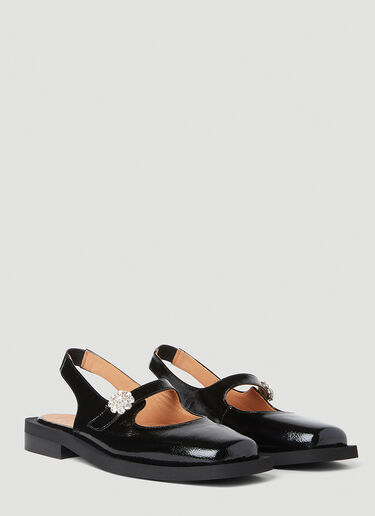 GANNI Mary Jane Slingback Shoes Black gan0252033