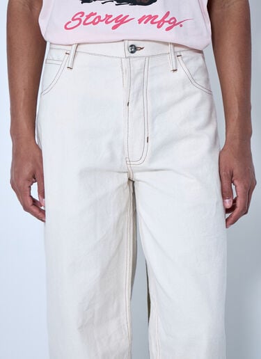 Story MFG Wide-Leg Denim Trousers Beige str0164002
