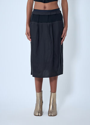 Maison Margiela Topstitching Midi Skirt Black mla0264008