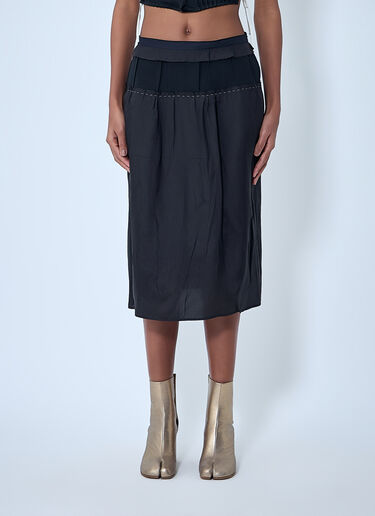 Maison Margiela Topstitching Midi Skirt Black mla0264008