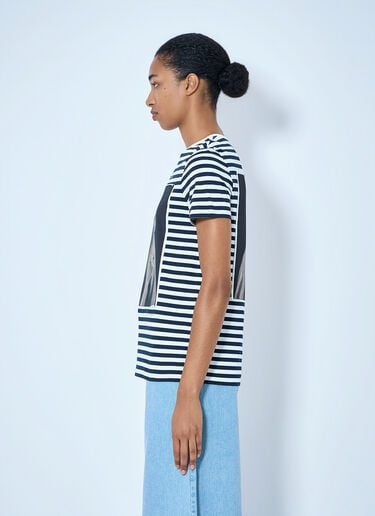 LN-CC® - Max Mara: Striped Graphic T-Shirt - Navy Max Mara Striped Graphic T-Shirt Navy max0265011