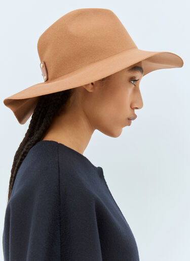 Max Mara Felt Wool Wide Brim Hat Camel max0258022
