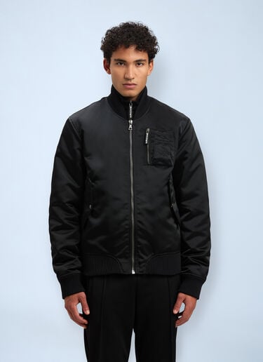 Logo Print Bomber Jacket Palm Angels Logo Print Bomber Jacket Black pma0160048