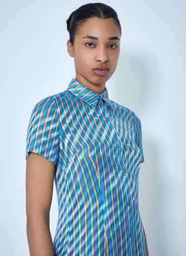Dries Van Noten Striped Midi Shirt Dress Blue dvn0263010