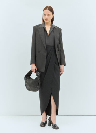 Max Mara Silk Bodysuit Shirt Grey max0258033