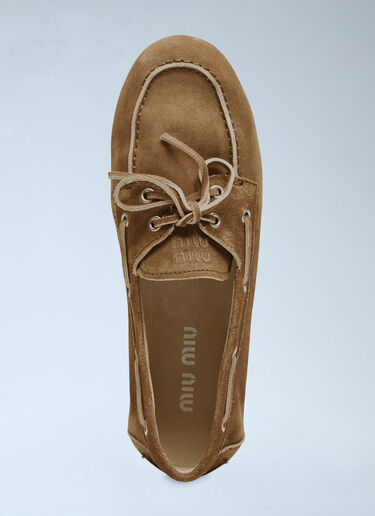 Miu Miu Faded Suede Loafers Brown miu0256046