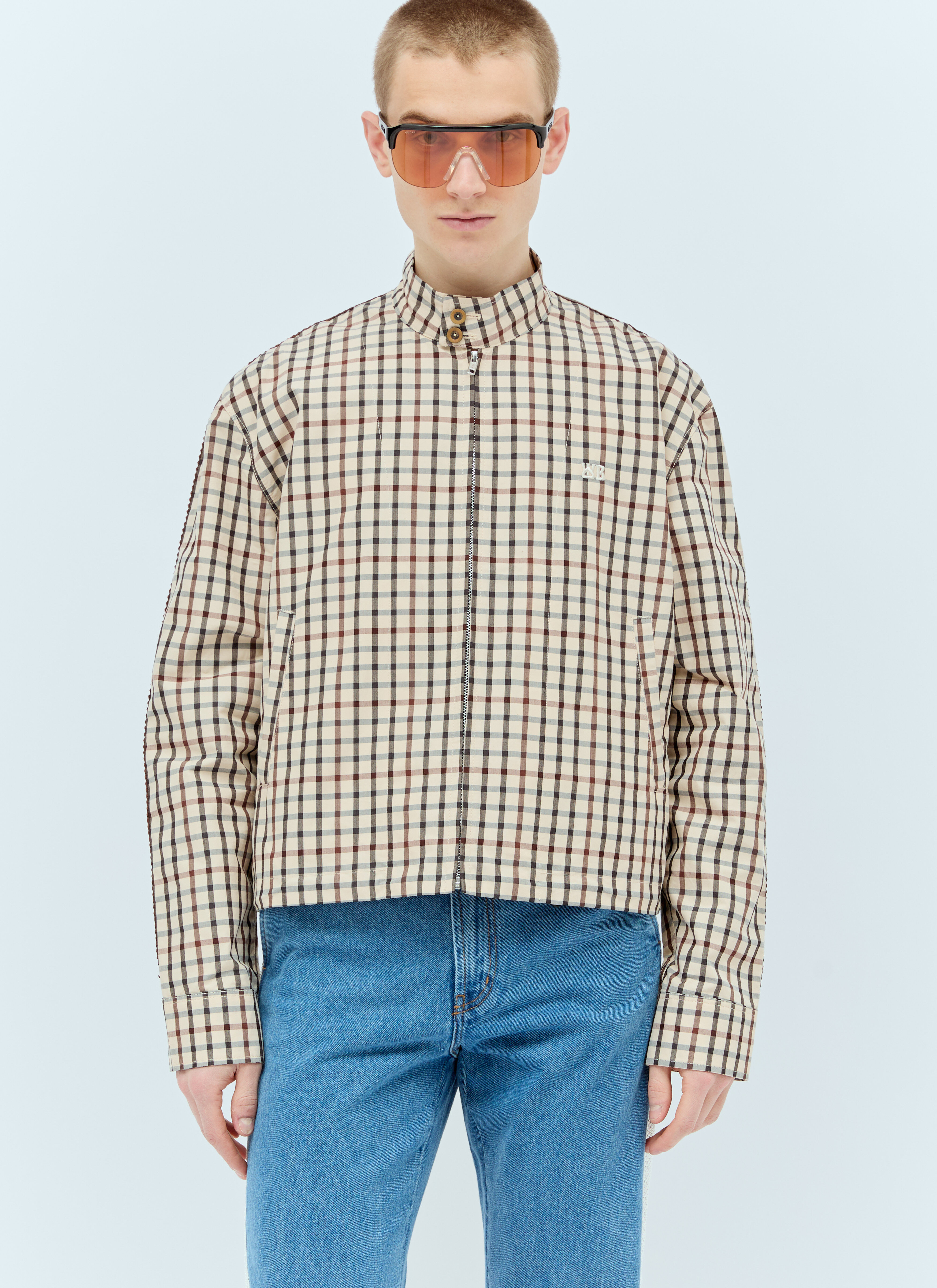 Raf Simons Path Harrington Checked Jacket Black raf0152008