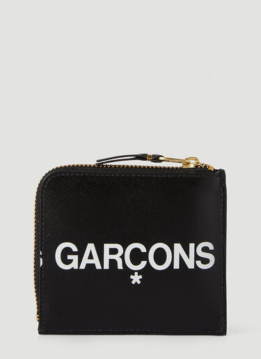 Comme des Garçons Wallet Logo Zipped Wallet Black cdw0346005