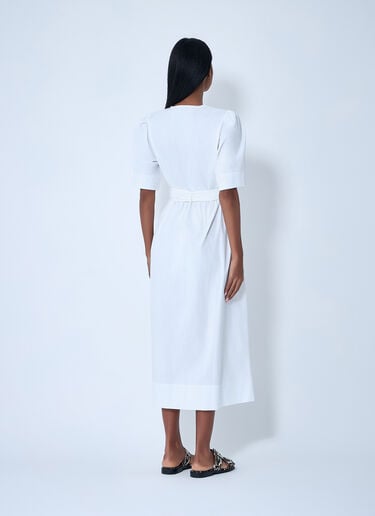 GANNI Tie-Strap Dress White gan0263030