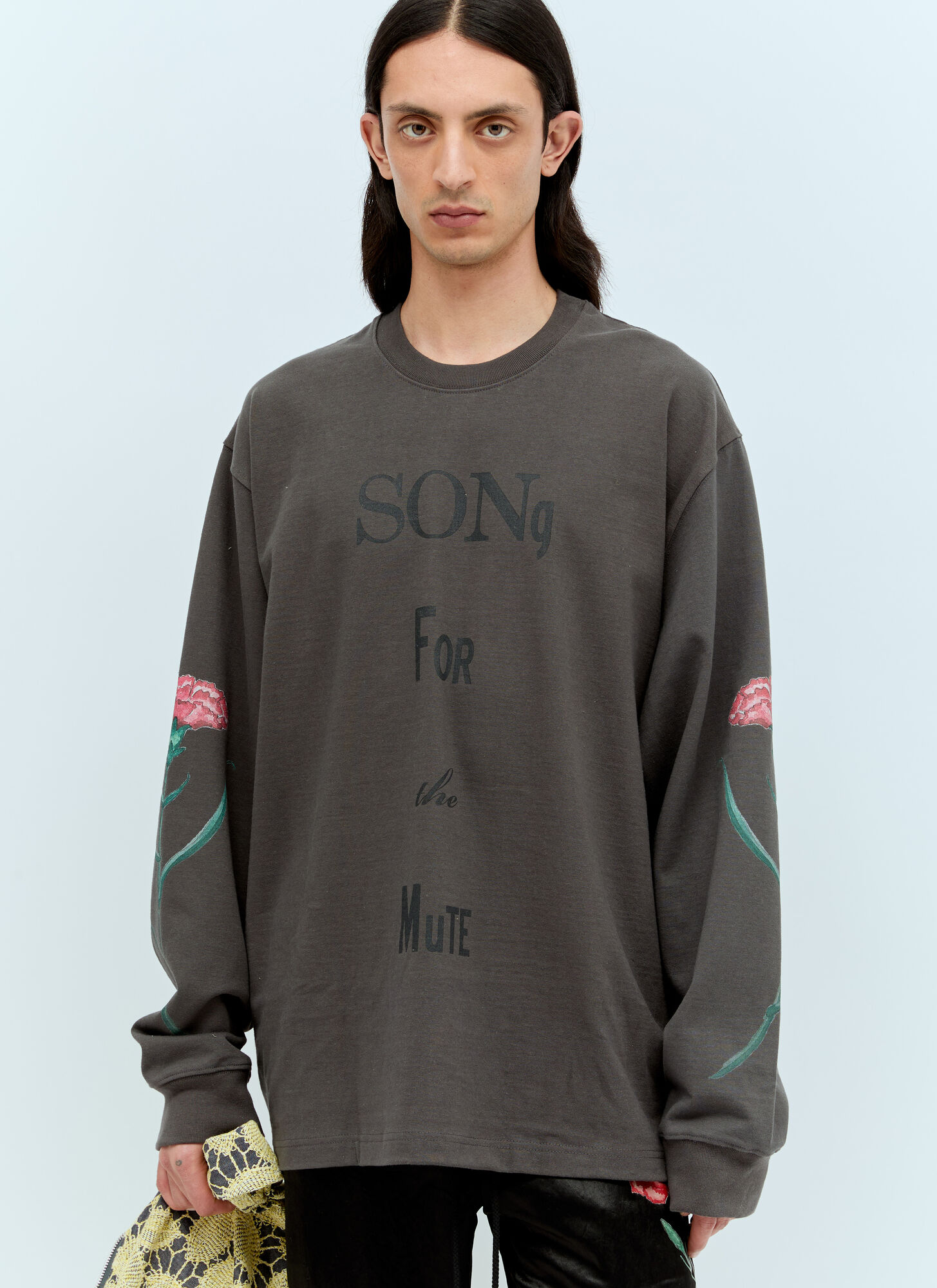 Shop Song For The Mute Logo Print Sweatshirt In Grey