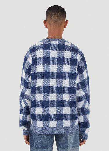 032C Distorted Check Sweater Blue cee0146004