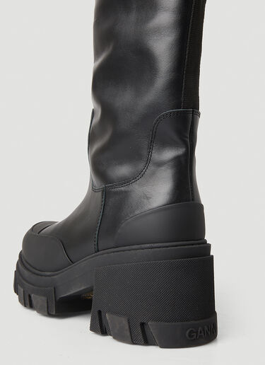 GANNI Calf Length Chunky Boots Black gan0247048