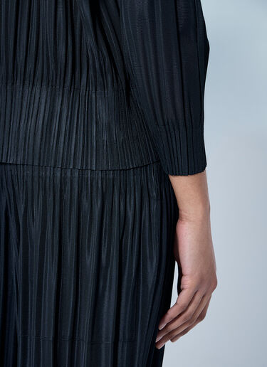 Pleats Please Issey Miyake Pleated Fluffy Jacket Black plp0260008