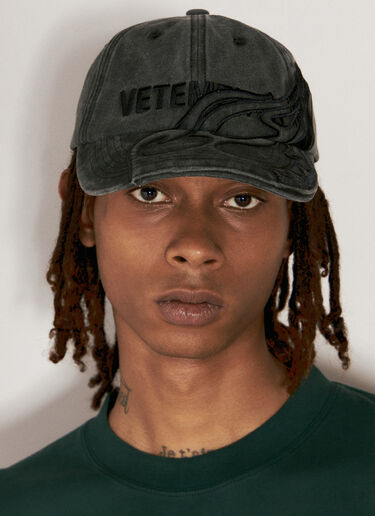 VETEMENTS フレームロゴベースボールキャップ  ブラック vet0156018