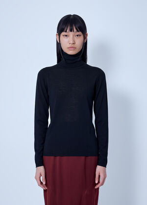 Max Mara Turtleneck Wool Sweater Black max0266027