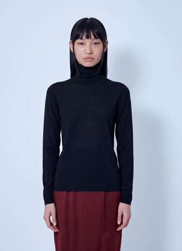 LN-CC® - Max Mara: Turtleneck Wool Sweater - Black Max Mara Turtleneck Wool Sweater Black max0266027
