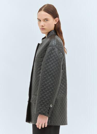 Gucci GG Embossed Leather Jacket Black guc0258007