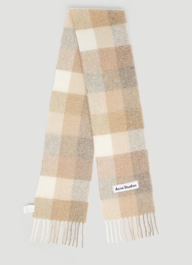 Check Logo Patch Scarf Acne Studios Check Logo Patch Scarf Beige acn0354003