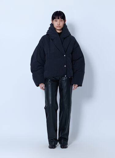 LN-CC® - Sportmax: Padded Jacket with Oversized Collar - Black Sportmax Padded Jacket with Oversized Collar Black spx0266003