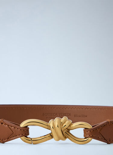 LN-CC® - Bottega Veneta: Quilted Leather Belt with Knot Buckle - Beige Bottega Veneta Quilted Leather Belt with Knot Buckle Beige bov0265051