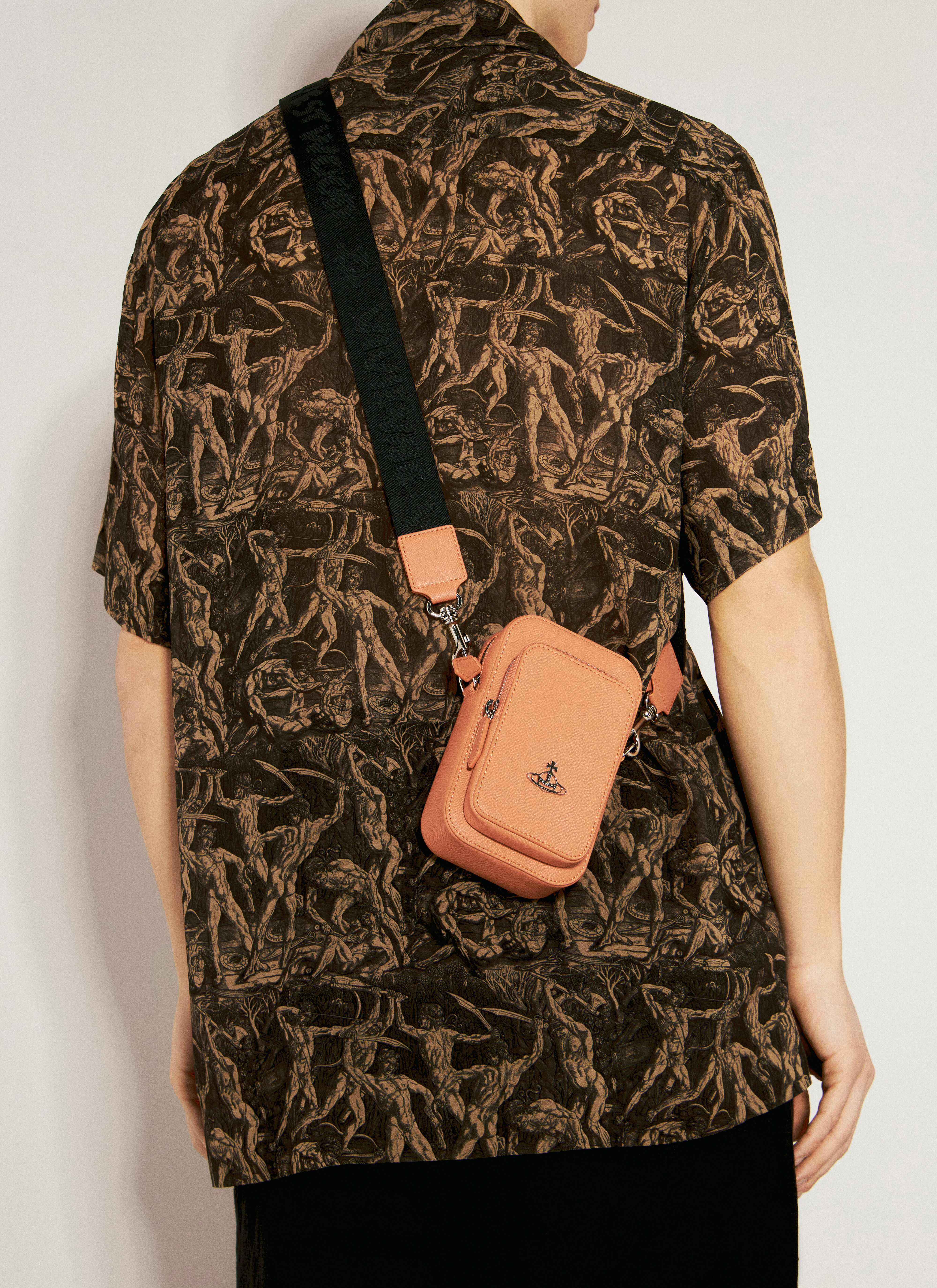 Vivienne Westwood Men s Saffiano Phone Crossbody Bag in Orange LN CC