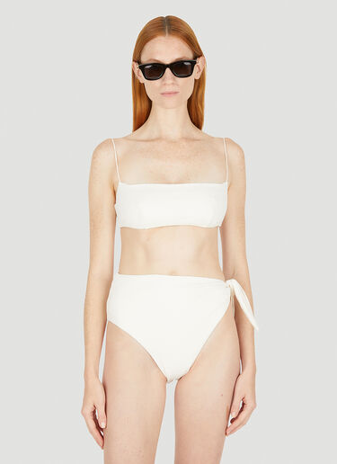 LN-CC® - Ziah: Bandeau Fine Strap Bikini Top - White Ziah Bandeau Fine Strap Bikini Top White zia0250008