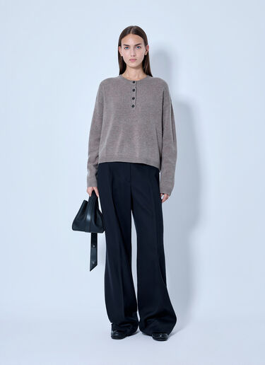 LN-CC® - Max Mara: Button Placket Knit Sweater - Beige Max Mara Button Placket Knit Sweater Beige max0266125