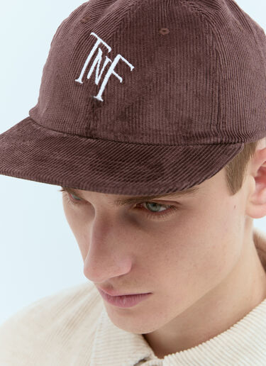 The North Face Logo Embroidery Corduroy Baseball Cap Brown tnf0154028