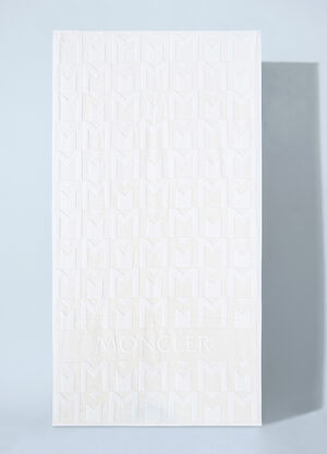 Moncler 면-테리 비치 타올 화이트 mon0260023