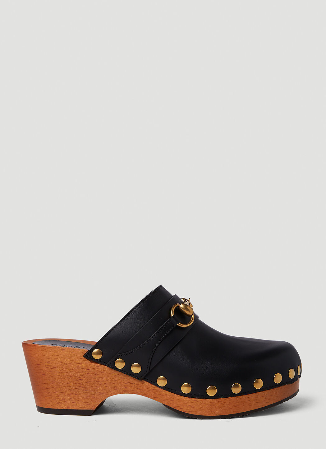 Gucci Horsebit Leather Clogs in Black LN CC
