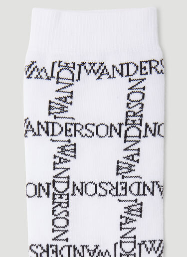 Logo Grid Long Socks JW Anderson Logo Grid Long Socks White jwa0354008